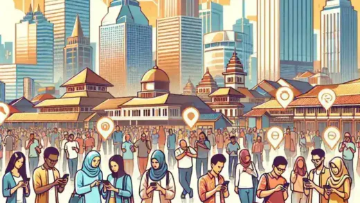 "SIM digital Jakarta dengan aplikasi pemerintah: Ilustrasi layanan SIM digital terintegrasi yang memperlihatkan fitur-fitur aplikasi terbaru untuk kemudahan pembuatan dan pengelolaan SIM di Jakarta."