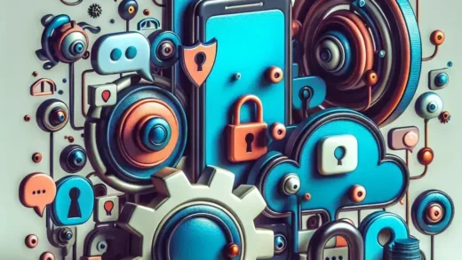"Ilustrasi tentang pemindaian obrolan opsional yang melanggar standar privasi, menampilkan simbol privasi digital dan obrolan online untuk artikel 'Mengapa Pemindaian Obrolan Opsional Masih Melanggar Standar Privasi'."